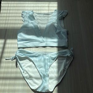 Old navy gingham blue and white checkered new without tags size large